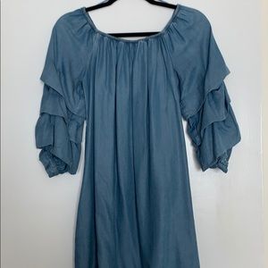 Off shoulder denim dress